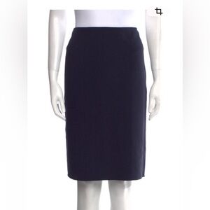 Michael Kors Navy Virgin Wool knee length skirt